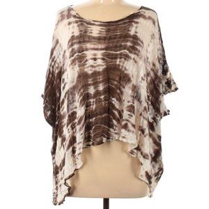 AllSaints Spitalfields Jack's Place Tan & Brown Mottled Relaxed Gauze Top OSFA